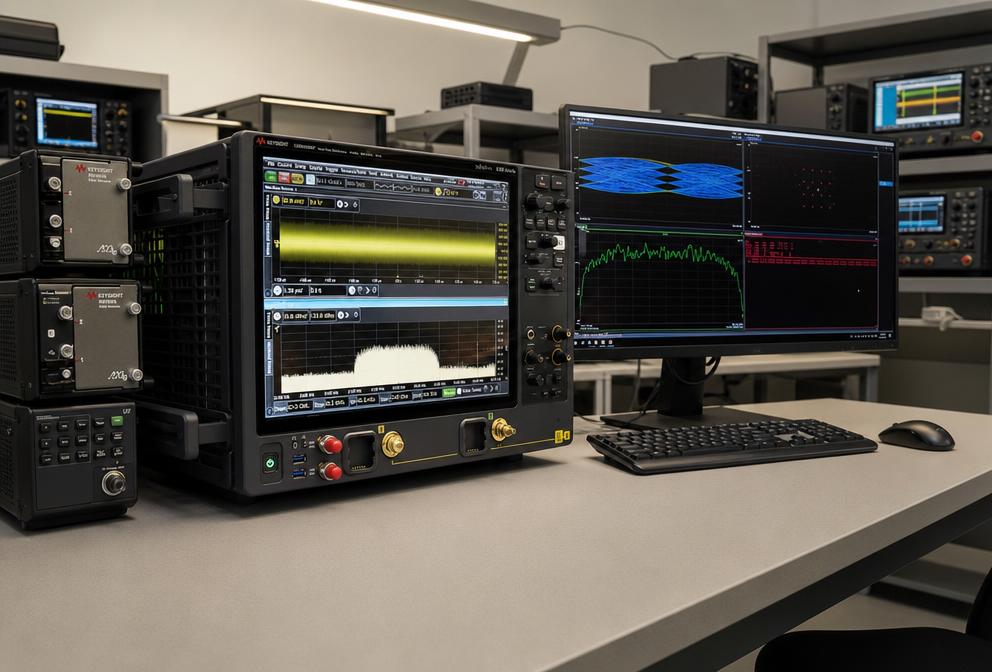 RF measurement laboratory with a signal analyzer